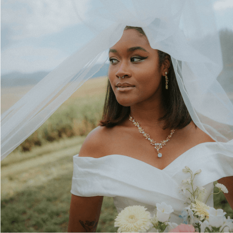 Romantic off-the-shoulder wedding dress for a timeless, feminine look | AW.Bridal UK
