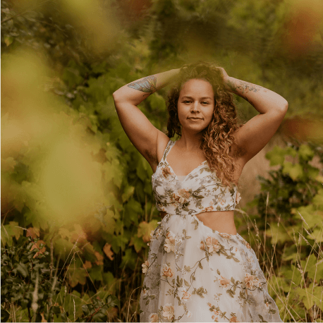 Whimsical boho dress with cascading floral details | AW.Bridal UK
