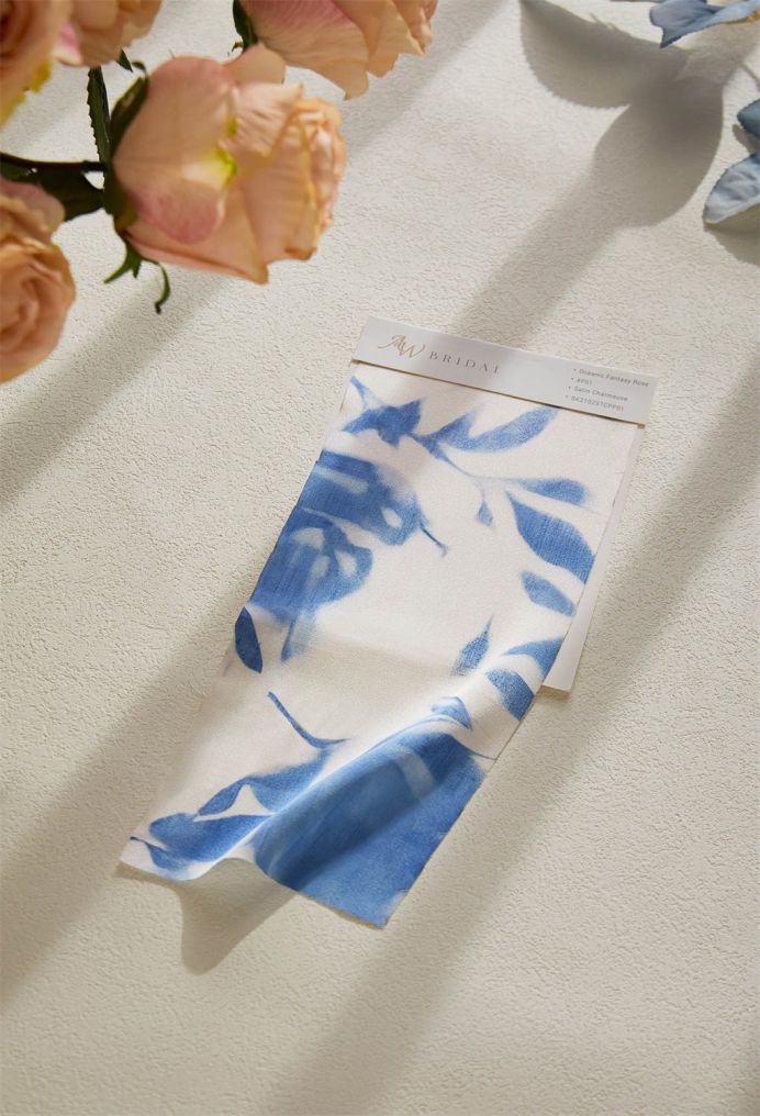 AW Satin Charmeuse Floral Swatches Oceanic Fantasy Rose