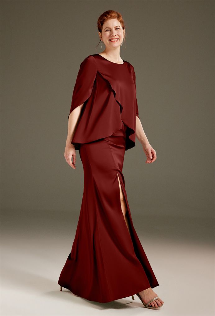 AW Marian Satin Charmeuse Mother of the Bride Dresses image5