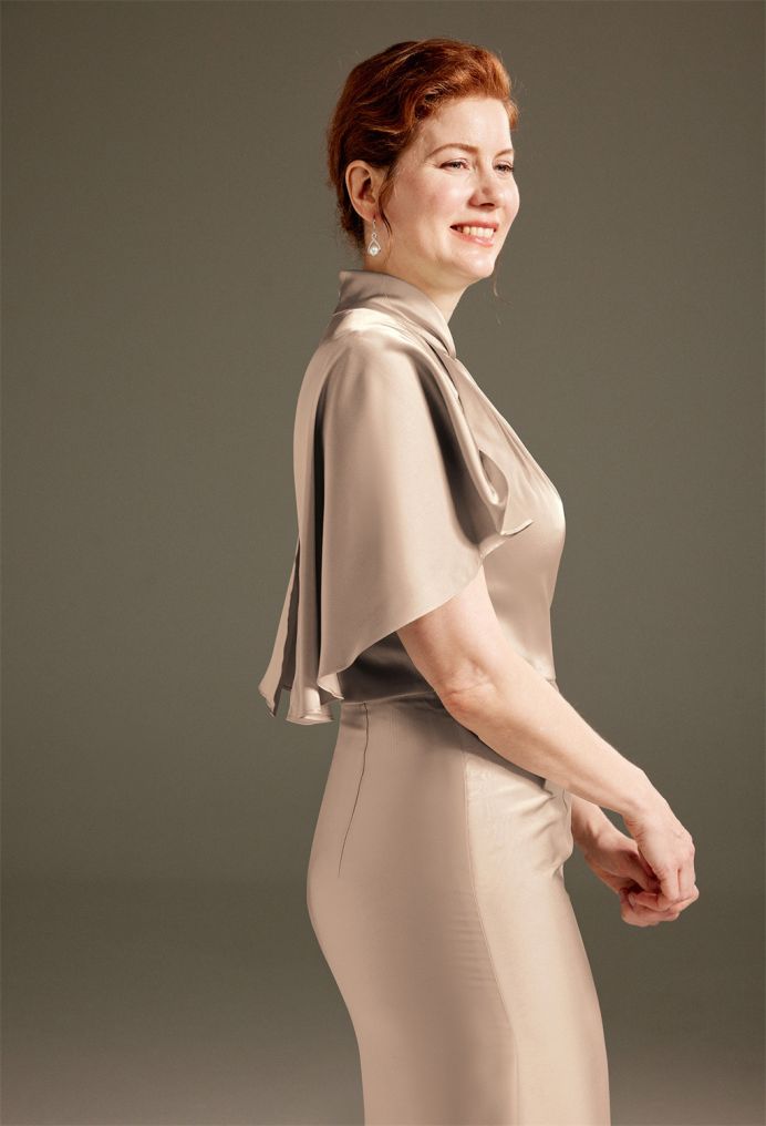 AW Luster Satin Charmeuse Mother of the Bride Dresses image4
