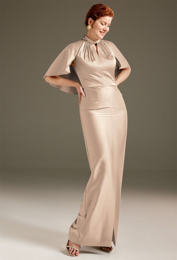 AW Luster Satin Charmeuse Mother of the Bride Dresses image5