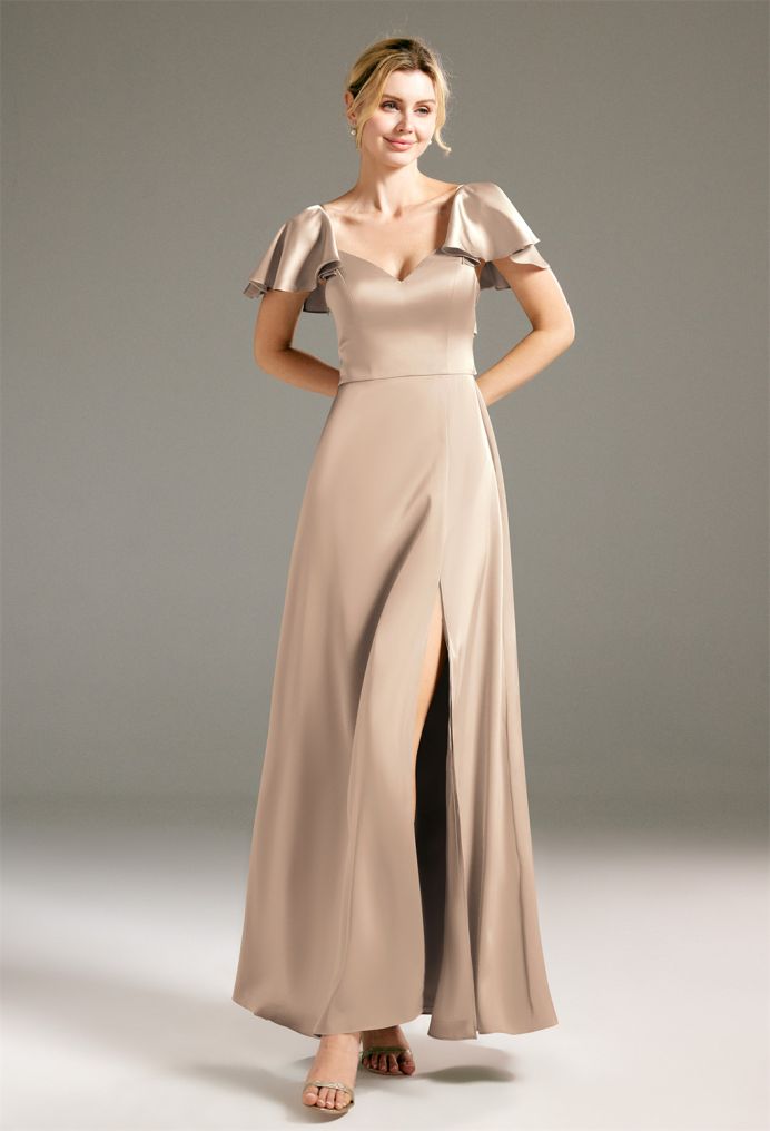 AW Lotus Satin Charmeuse Bridesmaid Dresses image1