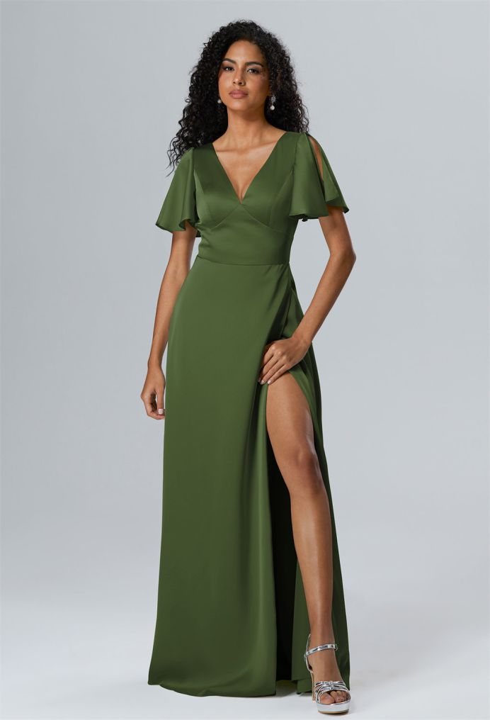 AW Samraat Satin Charmeuse Bridesmaid Dresses image1