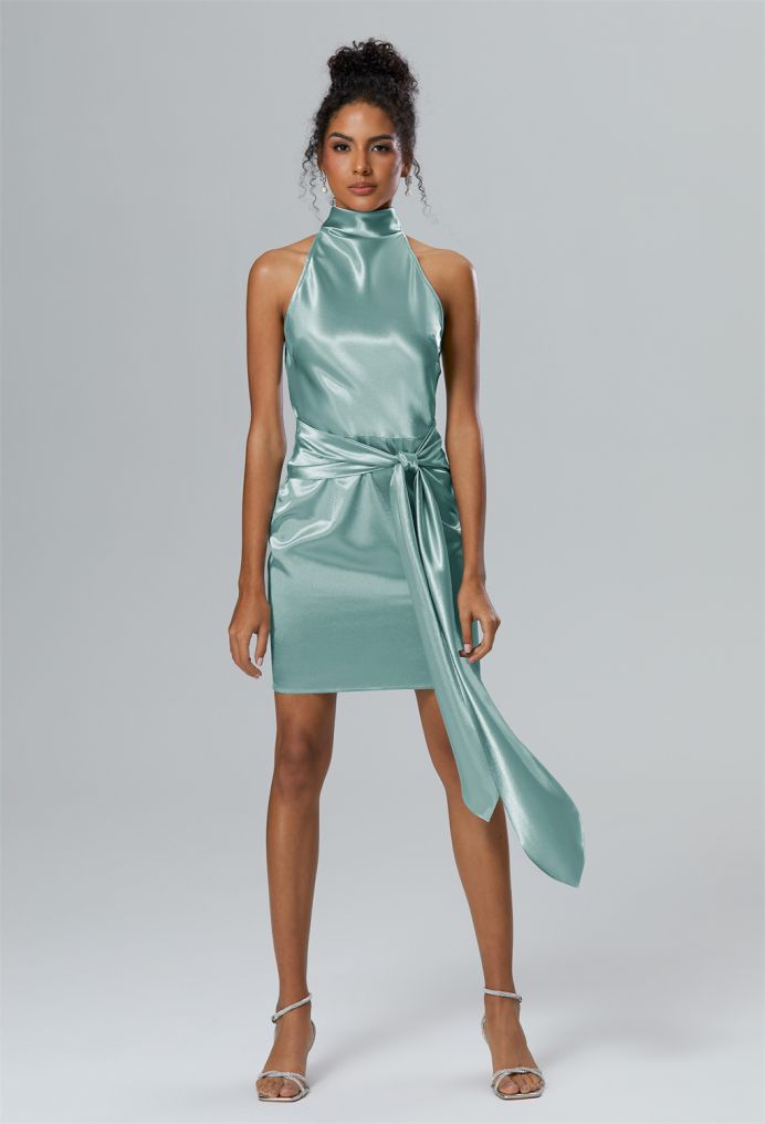AW Muifa Crystal Satin Bridesmaid Dresses image3