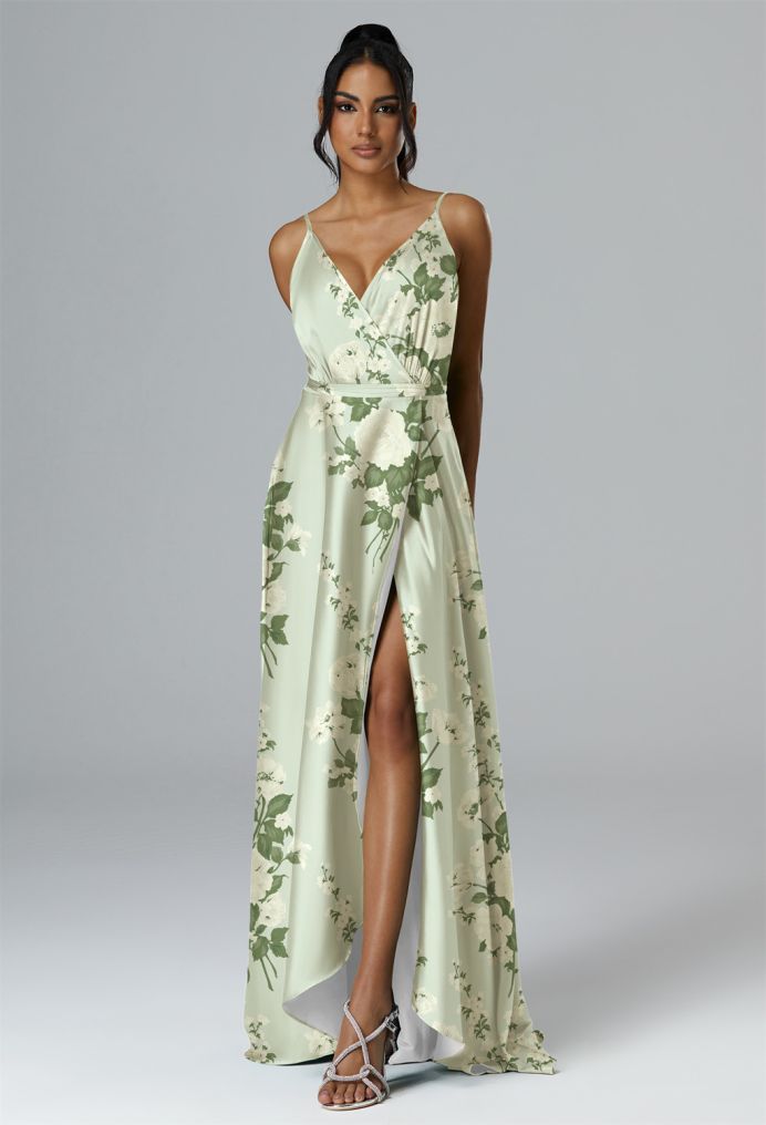 AW Sage Satin Charmeuse Bridesmaid Dresses image1