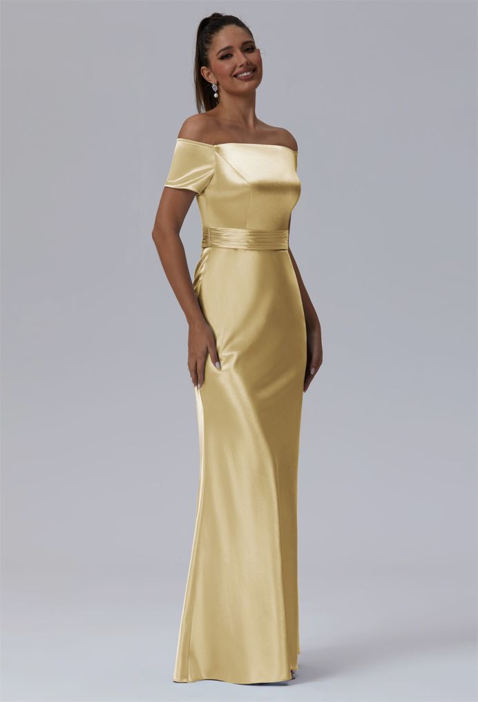 AW Starletta Crystal Satin Bridesmaid Dresses image4