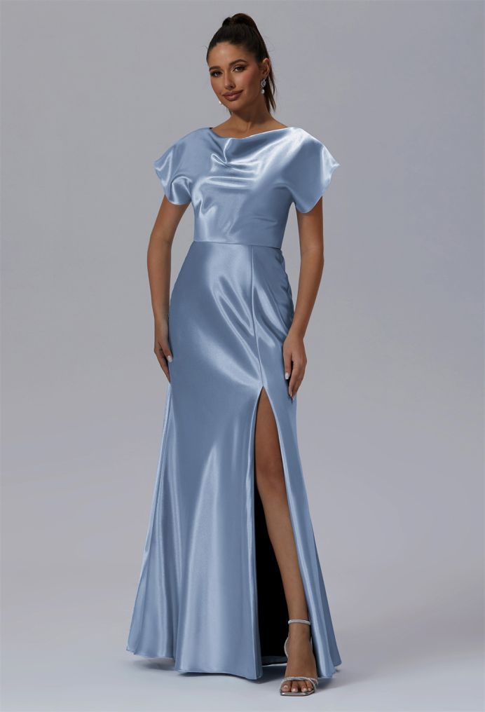 AW Hairmoss Crystal Satin Bridesmaid Dresses image1