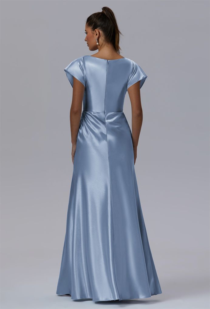 AW Hairmoss Crystal Satin Bridesmaid Dresses image2