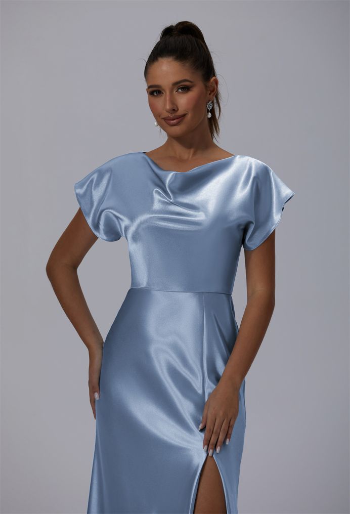 AW Hairmoss Crystal Satin Bridesmaid Dresses image3
