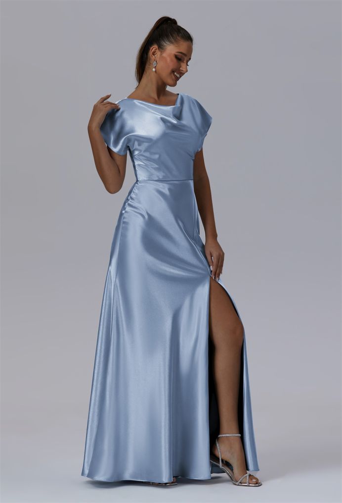 AW Hairmoss Crystal Satin Bridesmaid Dresses image5