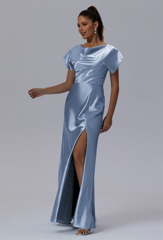 AW Hairmoss Crystal Satin Bridesmaid Dresses image6