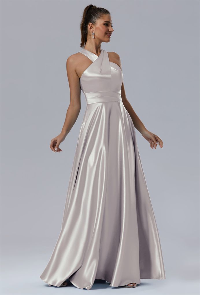 AW Kimberley Crystal Satin Bridesmaid Dresses image4