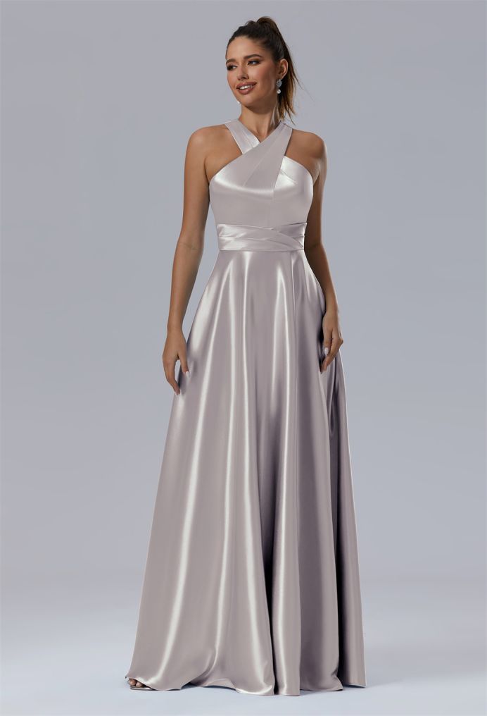 AW Kimberley Crystal Satin Bridesmaid Dresses image5