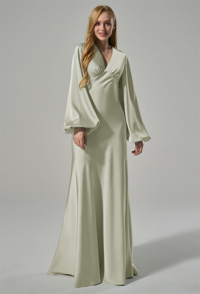 AW Hyacinth Satin Charmeuse Bridesmaid Dresses image1