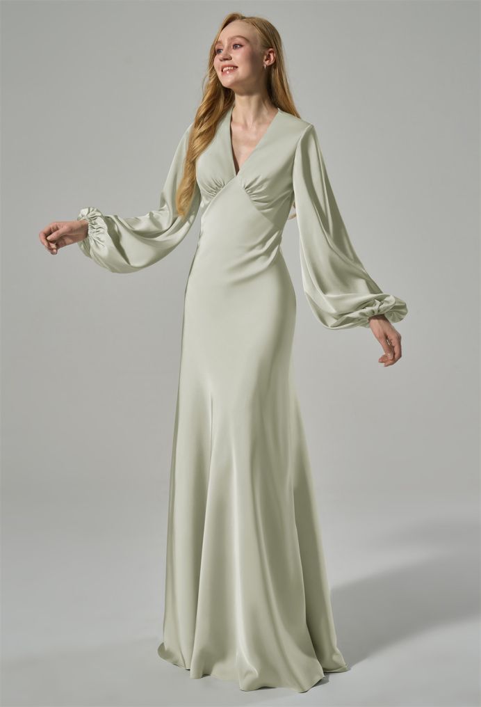 AW Hyacinth Satin Charmeuse Bridesmaid Dresses image4