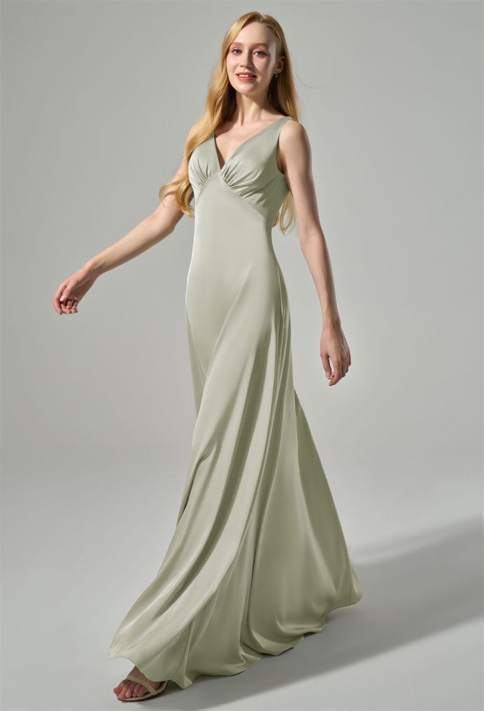 AW Kristina Satin Charmeuse Bridesmaid Dresses image3