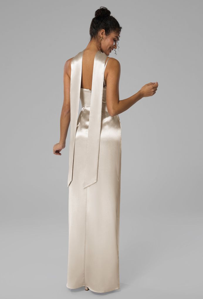 AW Delores Crystal Satin Bridesmaid Dresses image2