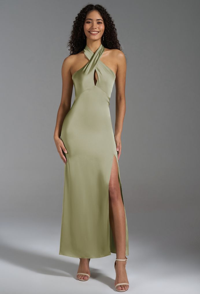 AW Huda Satin Charmeuse Bridesmaid Dresses image1