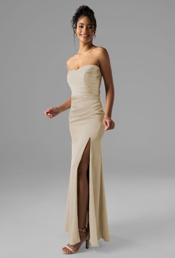AW Terry Satin Charmeuse Bridesmaid Dresses image4