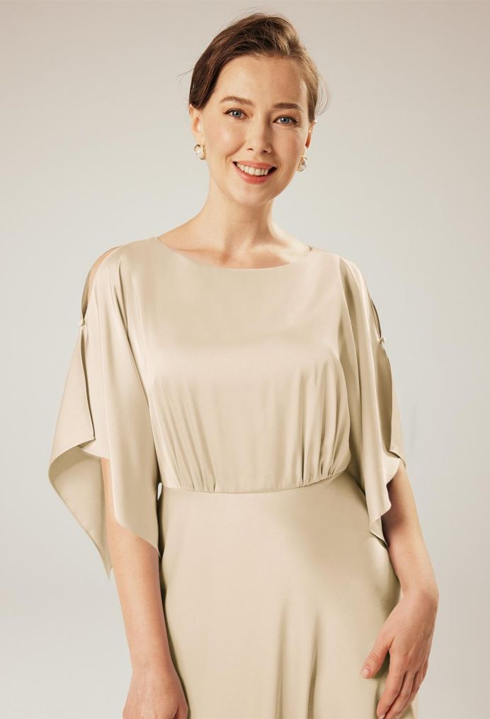 AW Pine Satin Charmeuse Mother of the Bride Dresses image3
