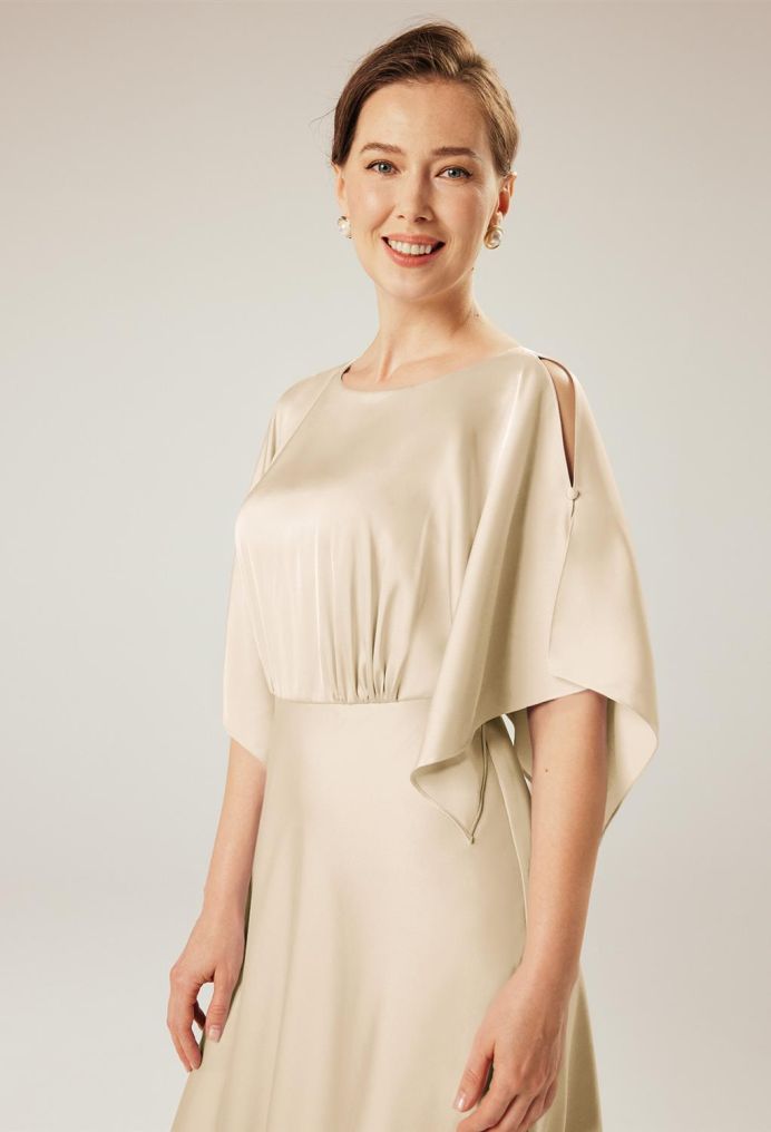 AW Pine Satin Charmeuse Mother of the Bride Dresses image4
