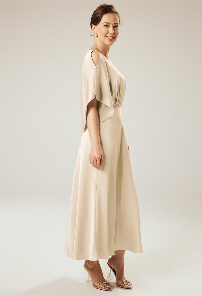 AW Pine Satin Charmeuse Mother of the Bride Dresses image6