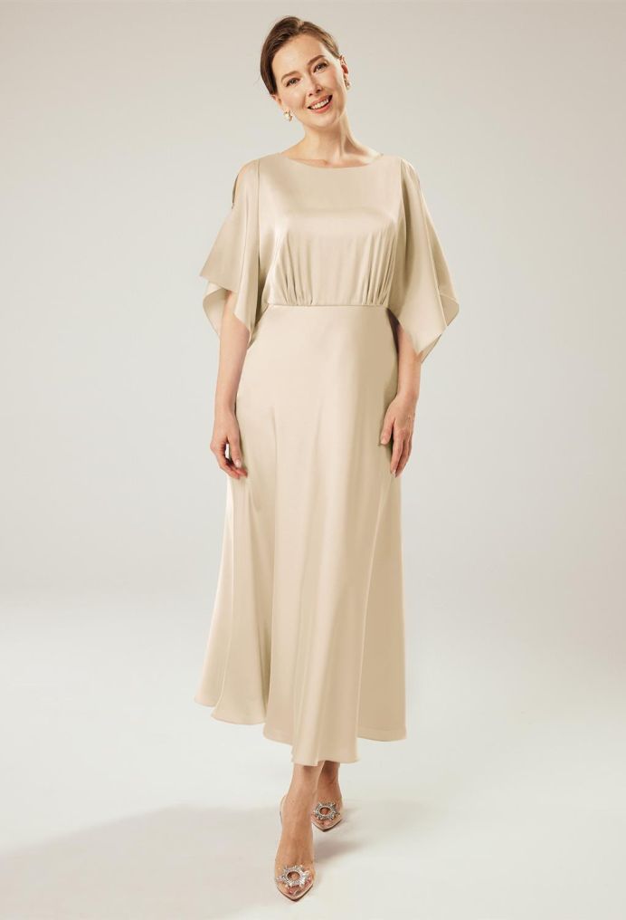 AW Pine Satin Charmeuse Mother of the Bride Dresses image7