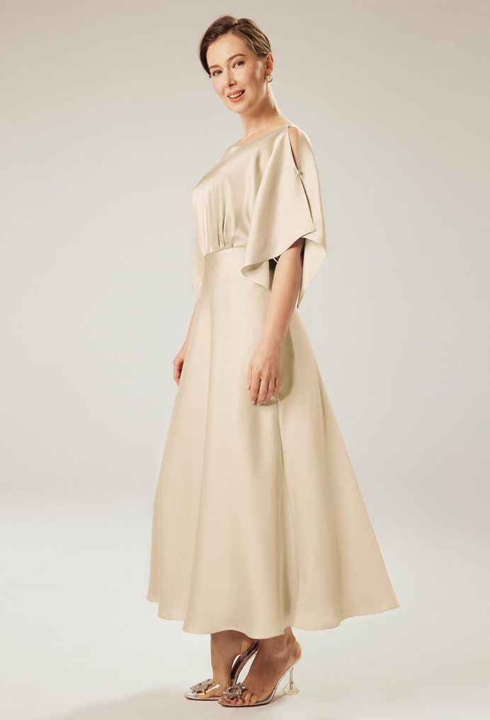 AW Pine Satin Charmeuse Mother of the Bride Dresses image5
