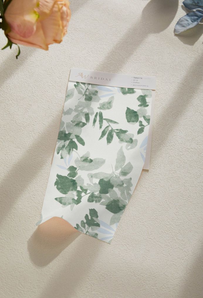AW Chiffon Swatches for Bridal Dresses Tea Green Shade