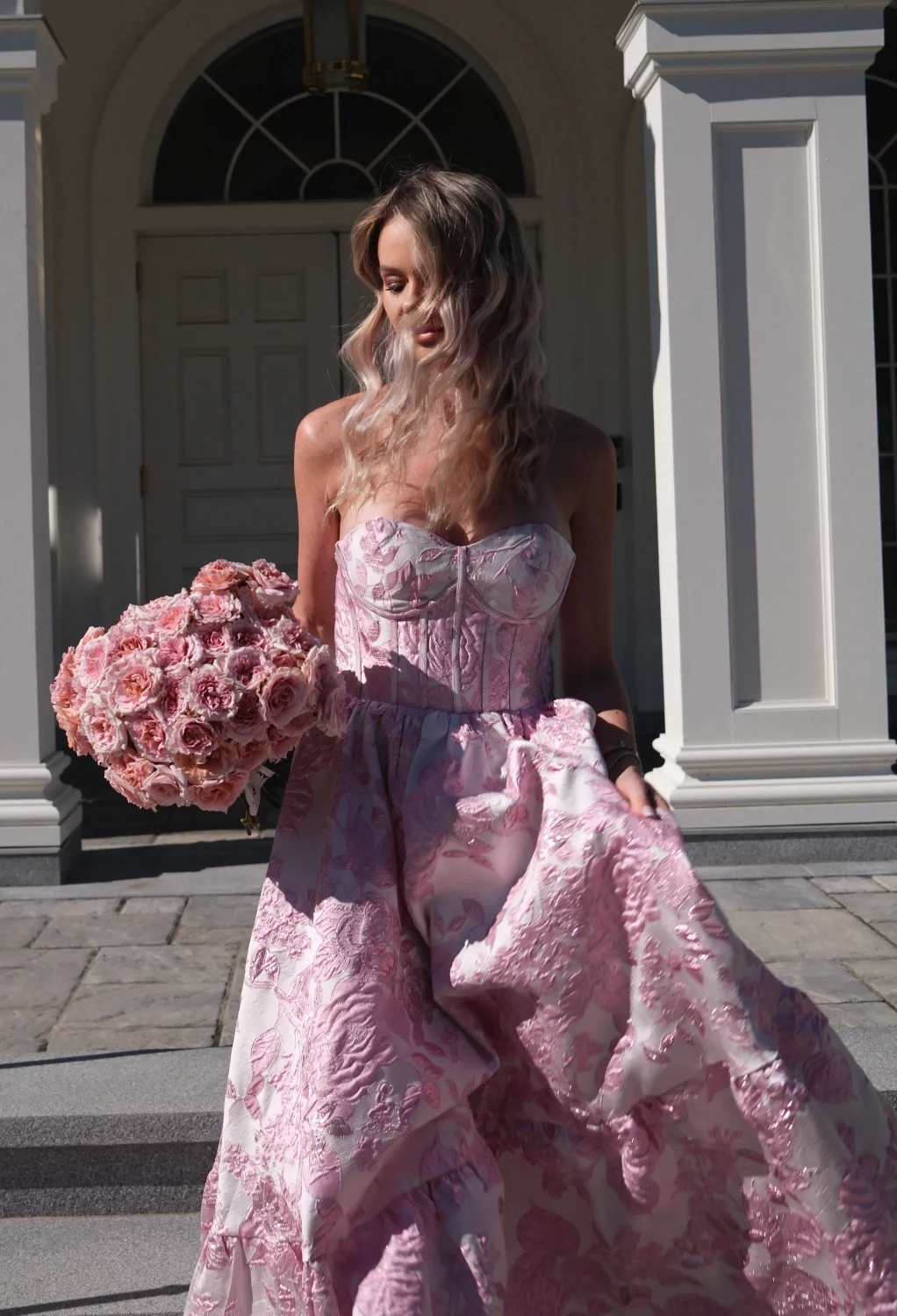 rose gold prom dress uk Open-Back Long Rose Gold Prom Dress with Sequins Rose Gold / Small
