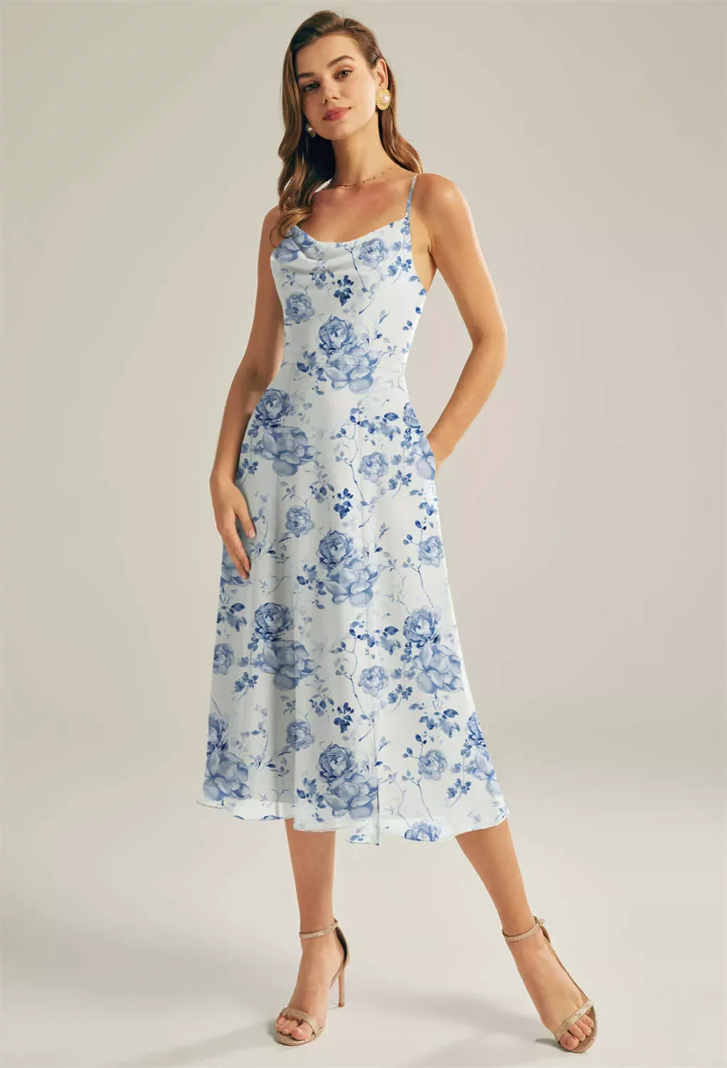 dark blue bridesmaid dresses plus size Leely Women Light Pink Sheath Long Bridesmaid Dress with Slit Ruched  Backless Cowl Neck Wedding Guest Dress – leelyuk main image 0