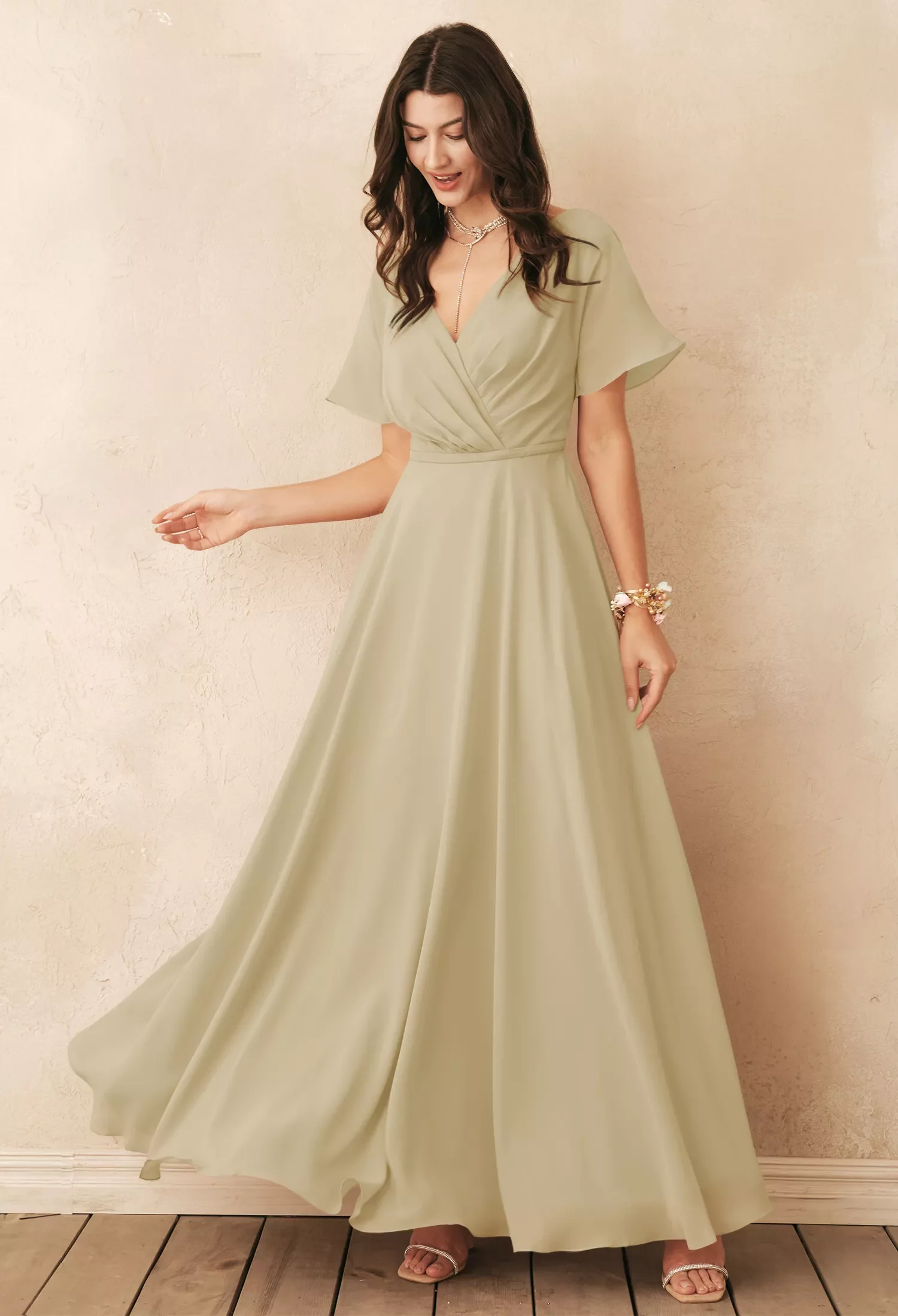 Sage Green, Dusty Sage, Short Sleeves Long Bridesmaid Dresses Page 2 | AW.Bridal UK Sage Green, Dusty Sage, Short Sleeves Long Bridesmaid Dresses Page 2 | AW.Bridal UK