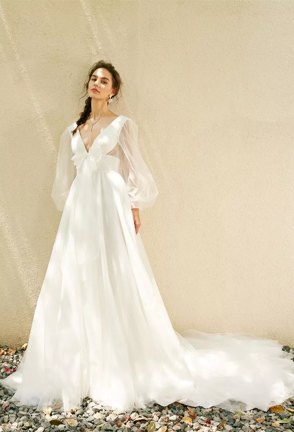 navy blue dress for baby girl Romantic Lace A-Line Wedding Dress with Long Sleeves – Unworn, No  Alterations main image 0