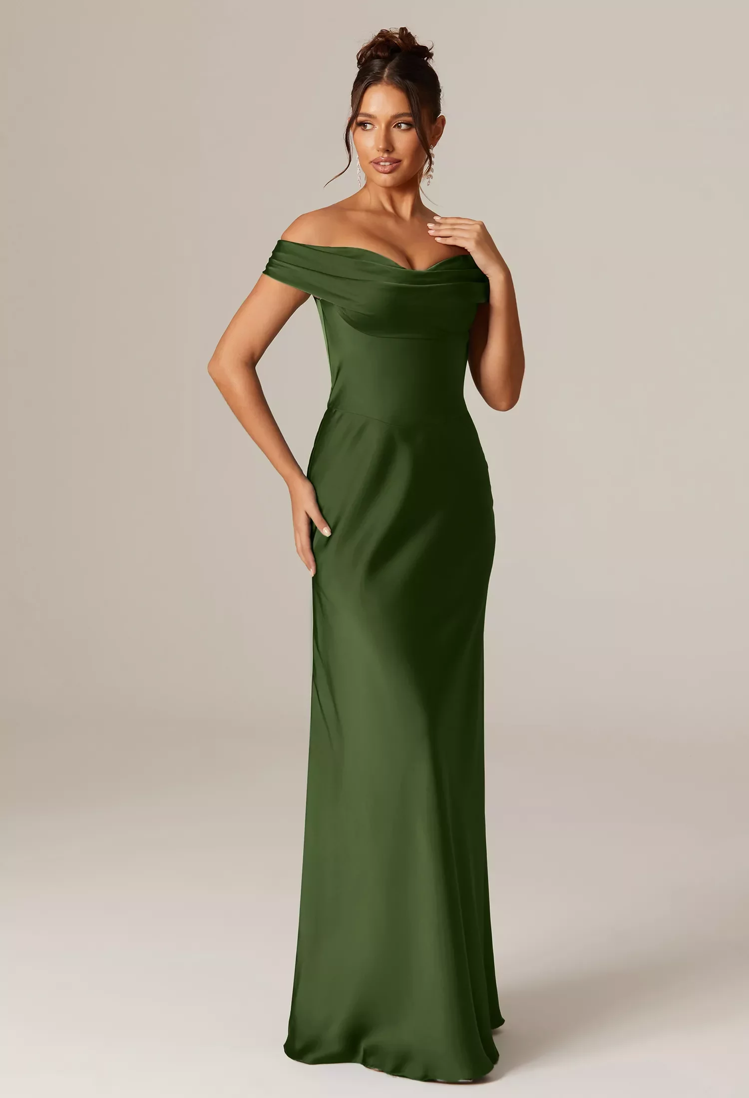 off the shoulder bridesmaid dresses uk Cowl Neck Bridesmaid Dress | Bridesmaid Dress main image 1