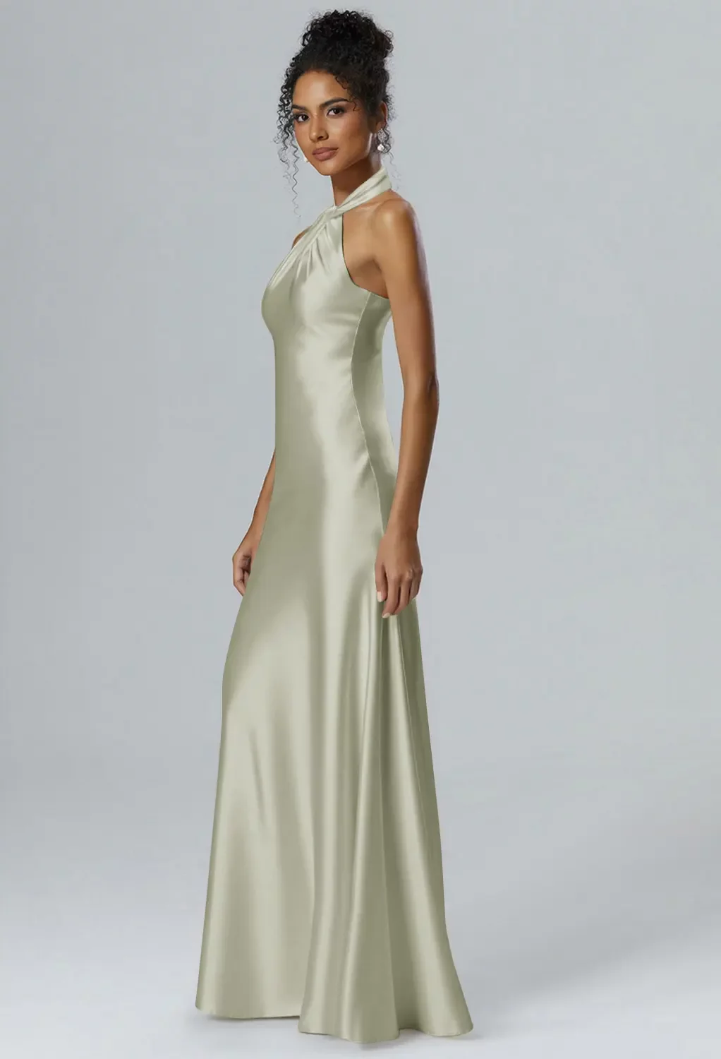 olive green bridesmaid dresses uk Long sage dress for spring wedding