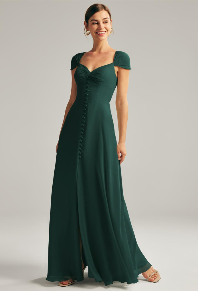 AW Cathryn Dark Emerald  Floral Bridesmaid Dresses