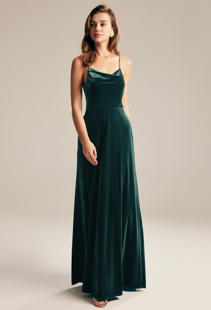 AW Mona Hunter Green  Floral Bridesmaid Dresses