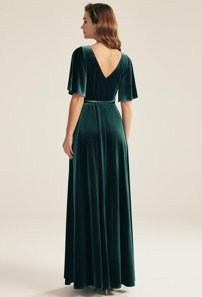AW Stretto Hunter Green  Floral Bridesmaid Dresses