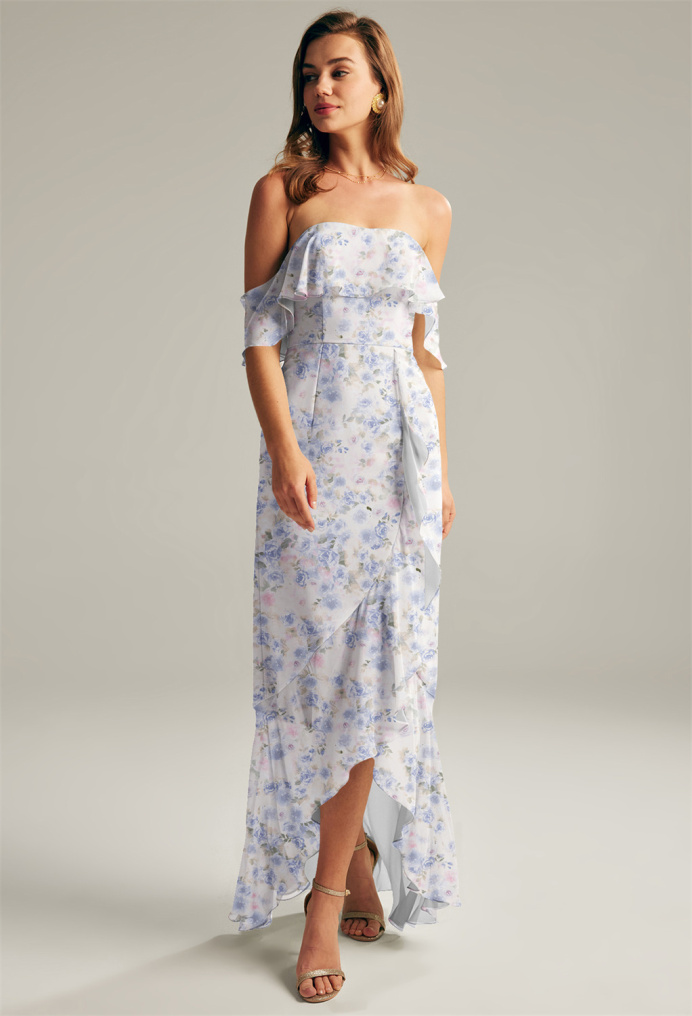 AW Nana Azure Purple Print  Wedding Guest Dresses