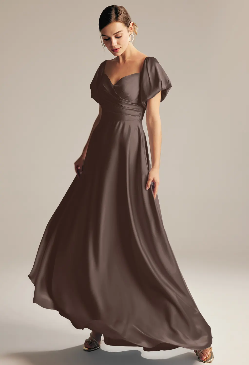 bridesmaid maternity dresses uk See-Through Half Sleeves A Line Maternity Dress in Pink main image 1
