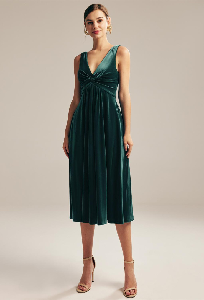 AW Floria Hunter Green  Floral Bridesmaid Dresses