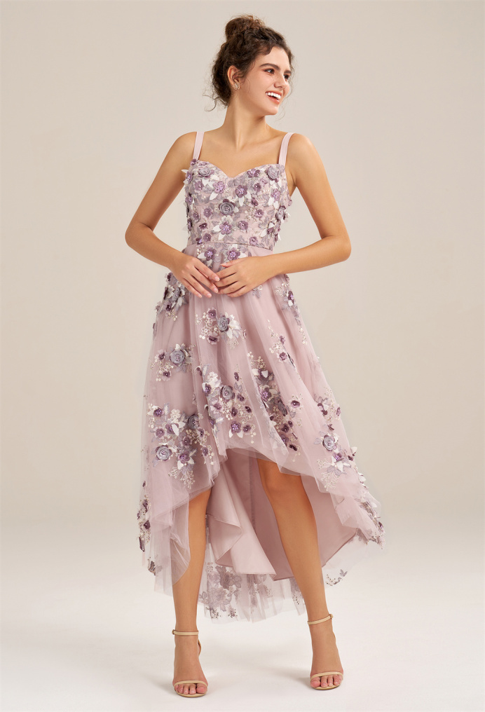 AW Marsha Gray Purple  Floral Dresses