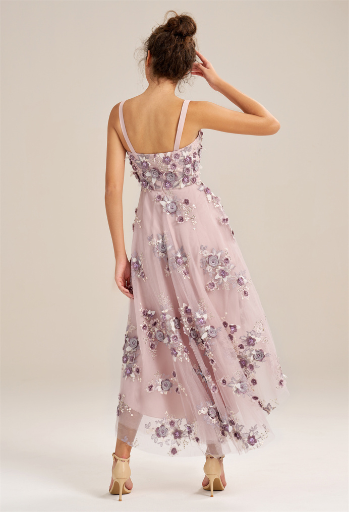 AW Marsha Gray Purple  Floral Dresses