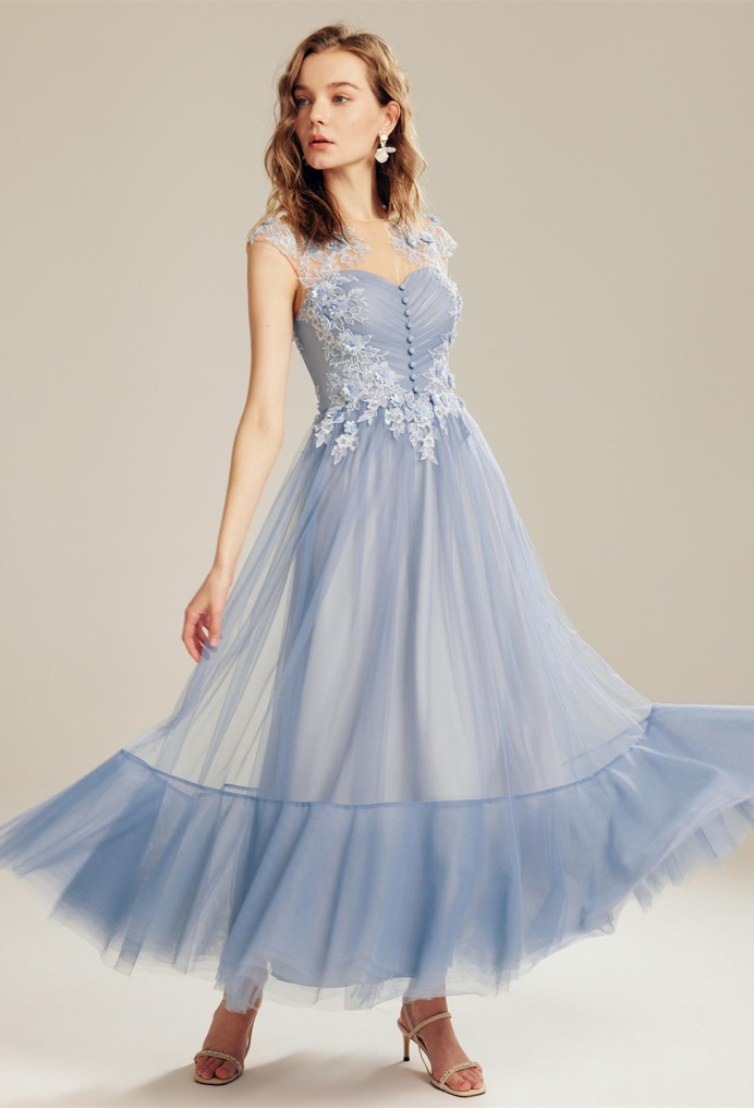 AW Millie Dusty Blue  Wedding Guest Dresses