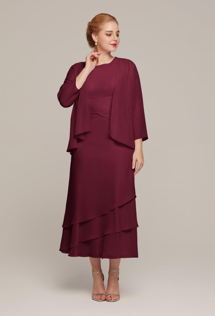 AW Babette Burgundy  Mother of the Bride Dresses