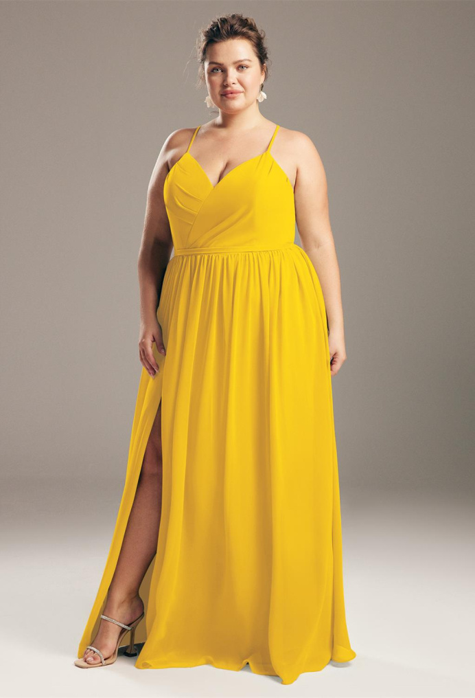 AW Wilfreda Mustard Yellow  Plus Size Dresses