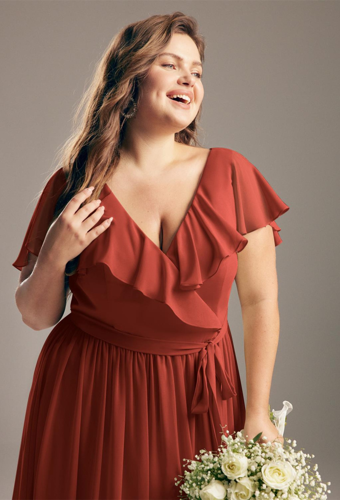 AW Bethany Rust  Plus Size Dresses