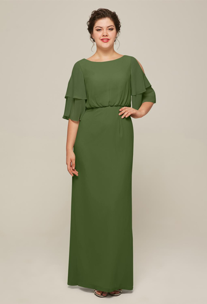 AW Mitzi Green Olive  Mother of the Bride Dresses