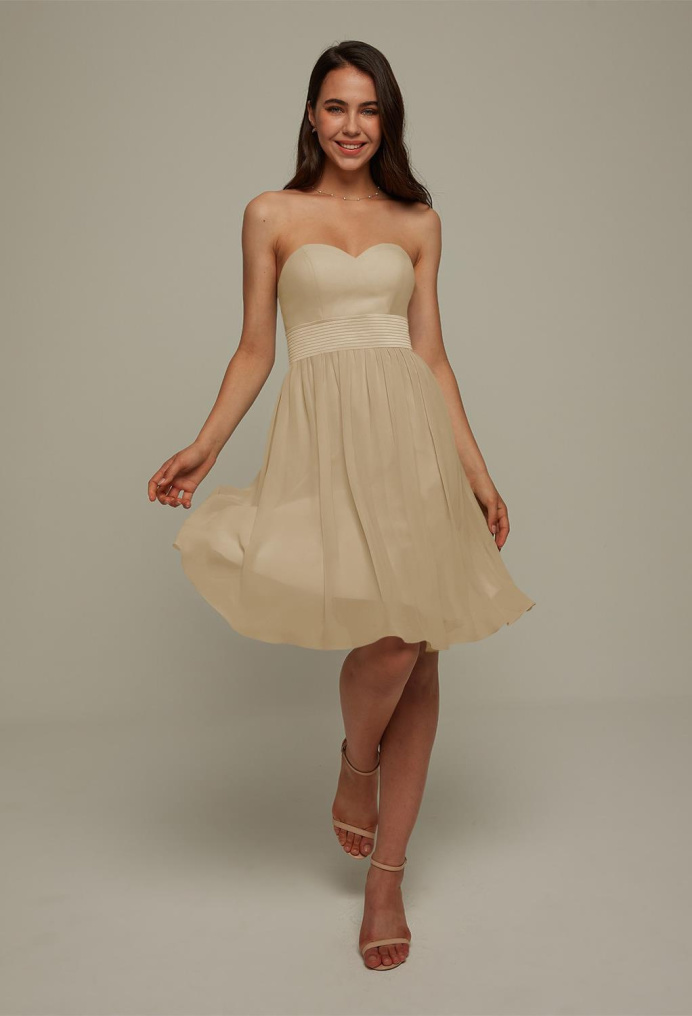 AW Faye Champagne  Short Bridesmaid Dresses